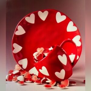 ❤️ ANTHROPOLOGIE VIDA ICON HEART  STONEWARE DESSERT PLATE VALENTINES DAY NEW